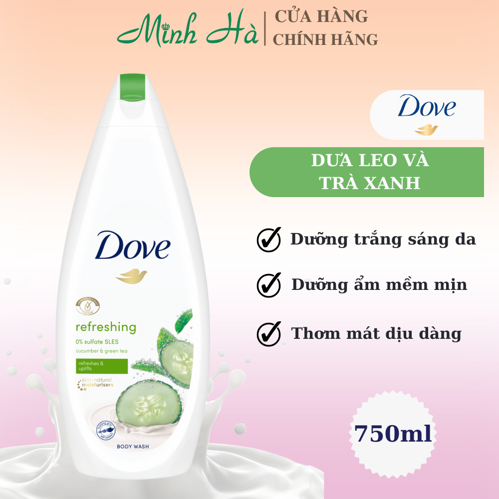 Sữa tắm dove 500ml giúp làm sạch, dưỡng ẩm và nuôi dưỡng làn da từ bên trong thích hợp cho mọi loại da