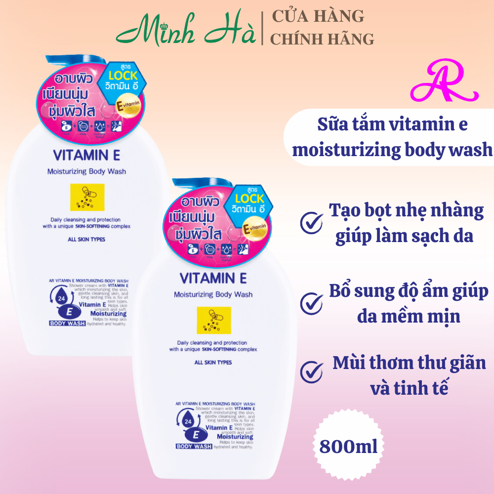 Sữa tắm Vitamin E Moisturizing Body Wash 800ml dưỡng ẩm và giúp da sáng mịn