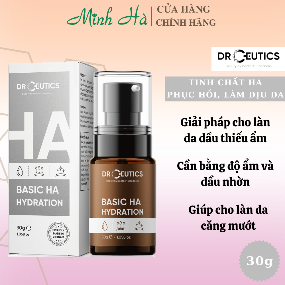 Serum Drceutics Basic HA Hydration 30/100g giúp da luôn ẩm mượt, mịn màng