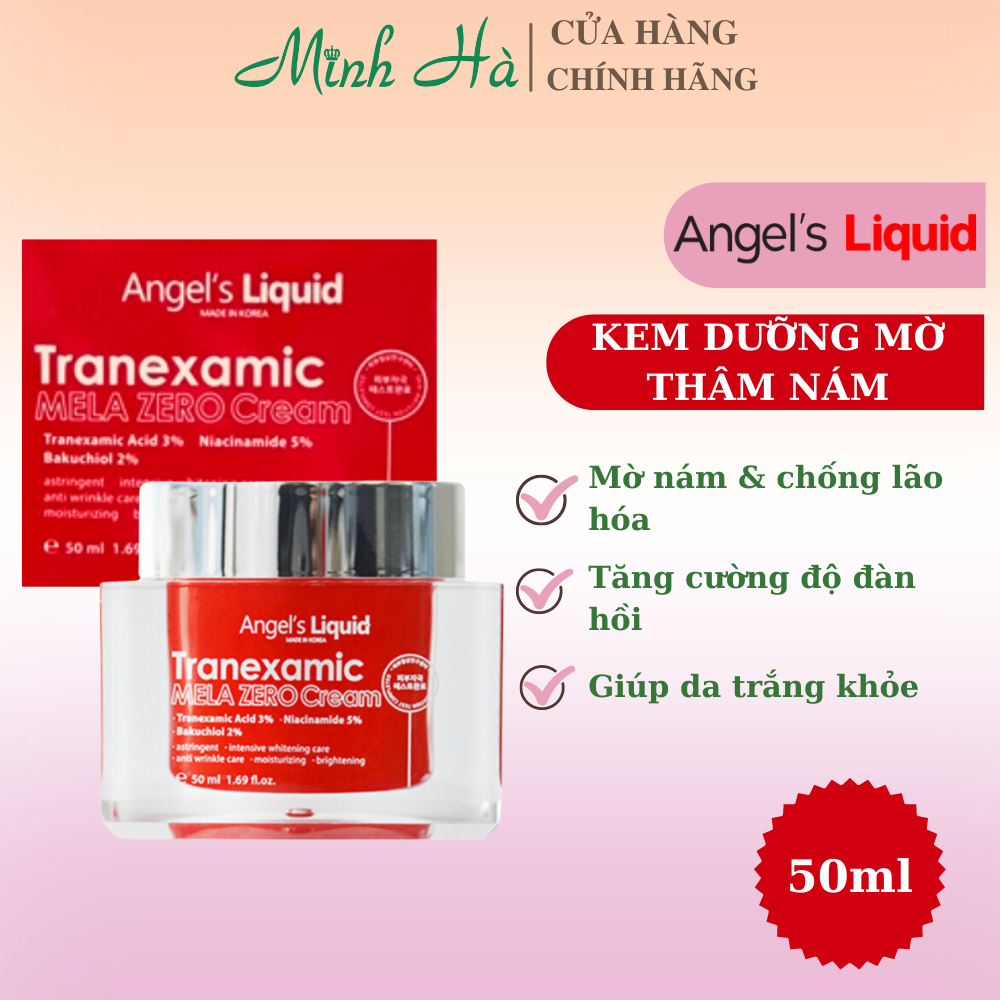Kem dưỡng giảm thâm nám Angel's Liquid Tranexamic Mela Zero Cream 50ml dưỡng sáng và làm đều màu da