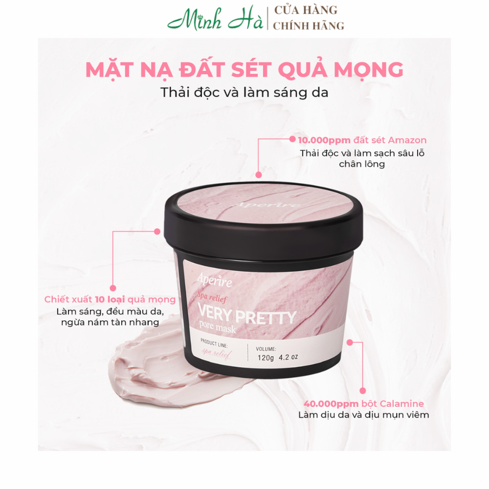 Mặt nạ đất sét Aperire Spa Relief BE FROZEN/VERY PRETTY Pore Mask 120g làm sáng hút dầu nhờn giúp da mịn màng