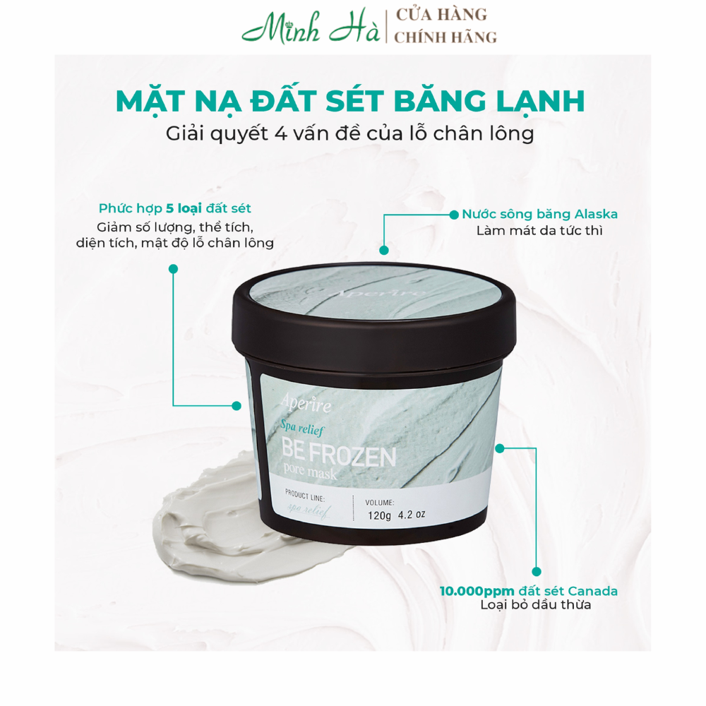 Mặt nạ đất sét Aperire Spa Relief BE FROZEN/VERY PRETTY Pore Mask 120g làm sáng hút dầu nhờn giúp da mịn màng