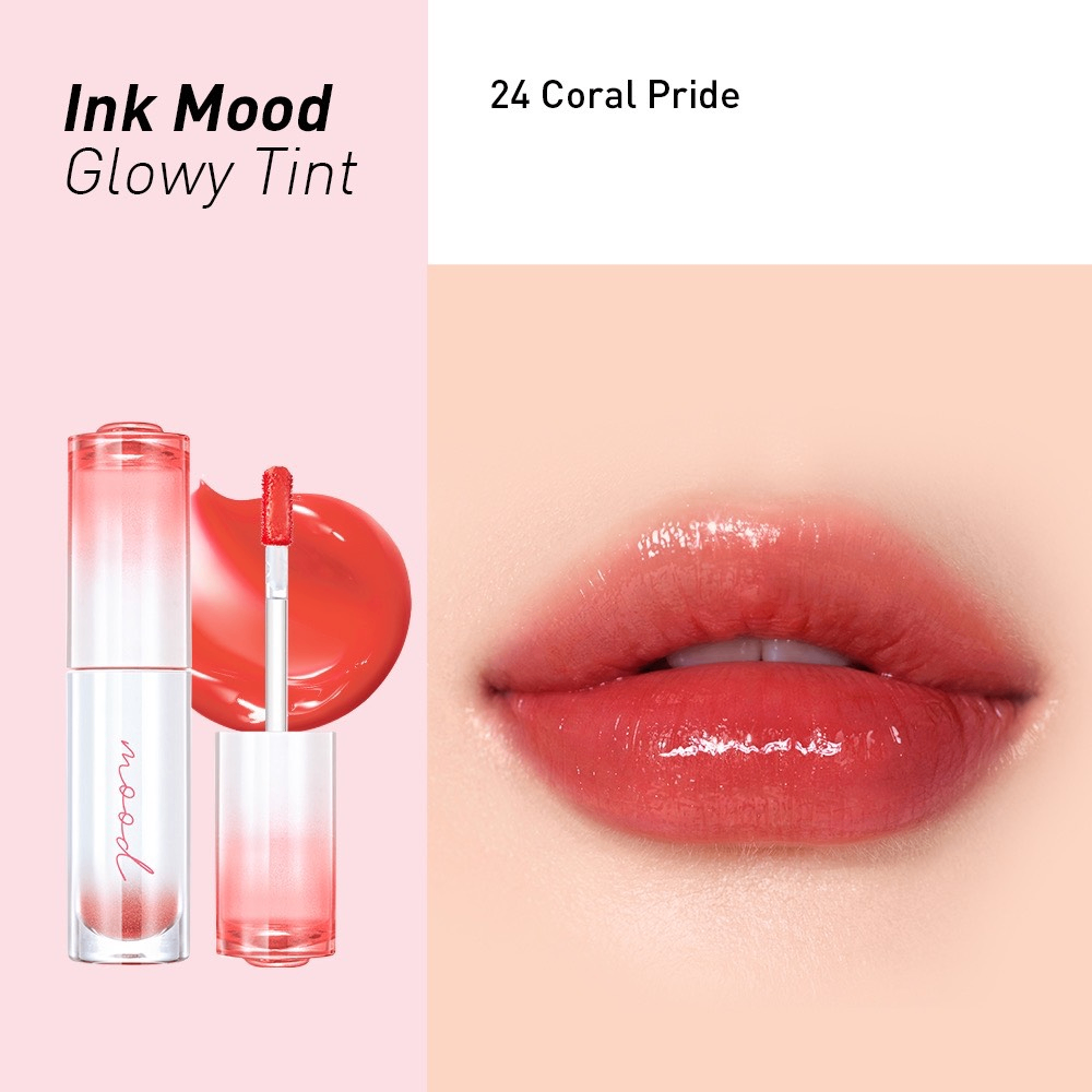 Son Peripera Ink Mood Glowy Tint Soda Cafe 4g mỏng nhẹ căng mọng lâu trôi