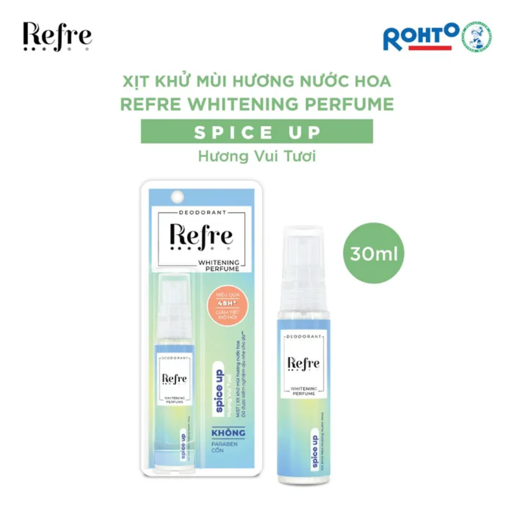 Xịt khử mùi hương nước hoa Refre Whitening Perfume 30ml cho bạn thêm phần tự tin thể hiện phong cách riêng
