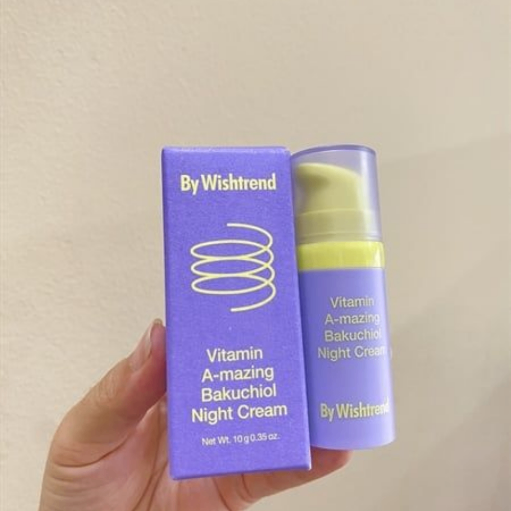 Kem dưỡng ban đêm By Wishtrend Vitamin A - Mazing Bakuchiol Night Cream 10/30g chống lão hóa và giúp da căng bóng