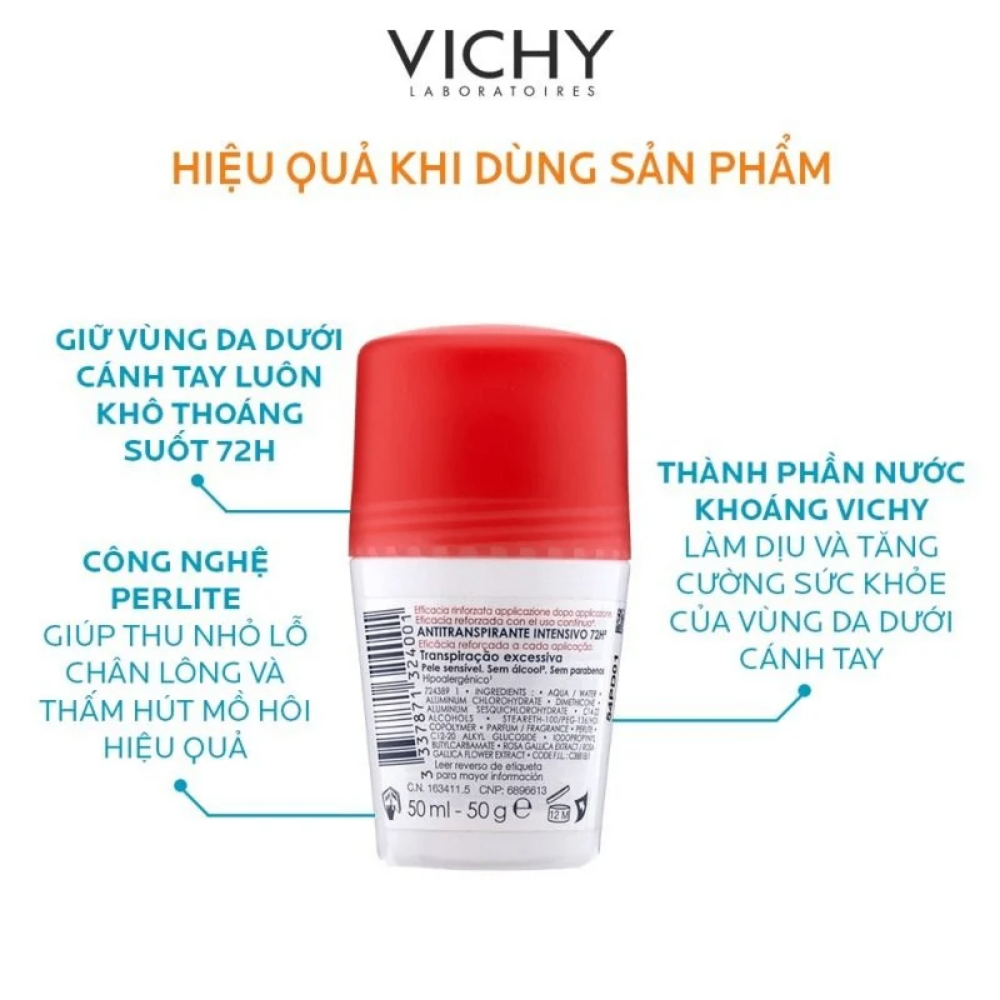 Lăn khử mùi Vichy 50ml các loại khử mùi cơ thể thông thoáng