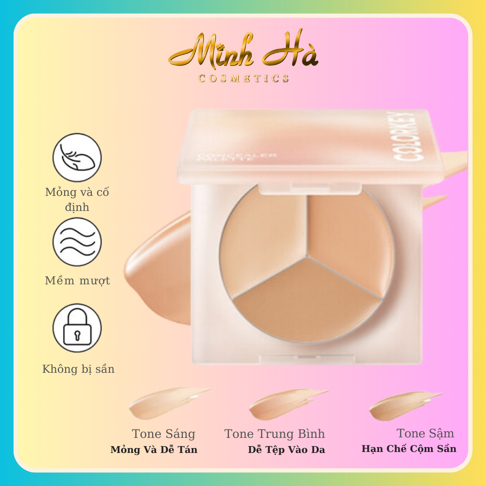 Bảng che khuyết điểm Colorkey Targeting Three-color Concealer Palette