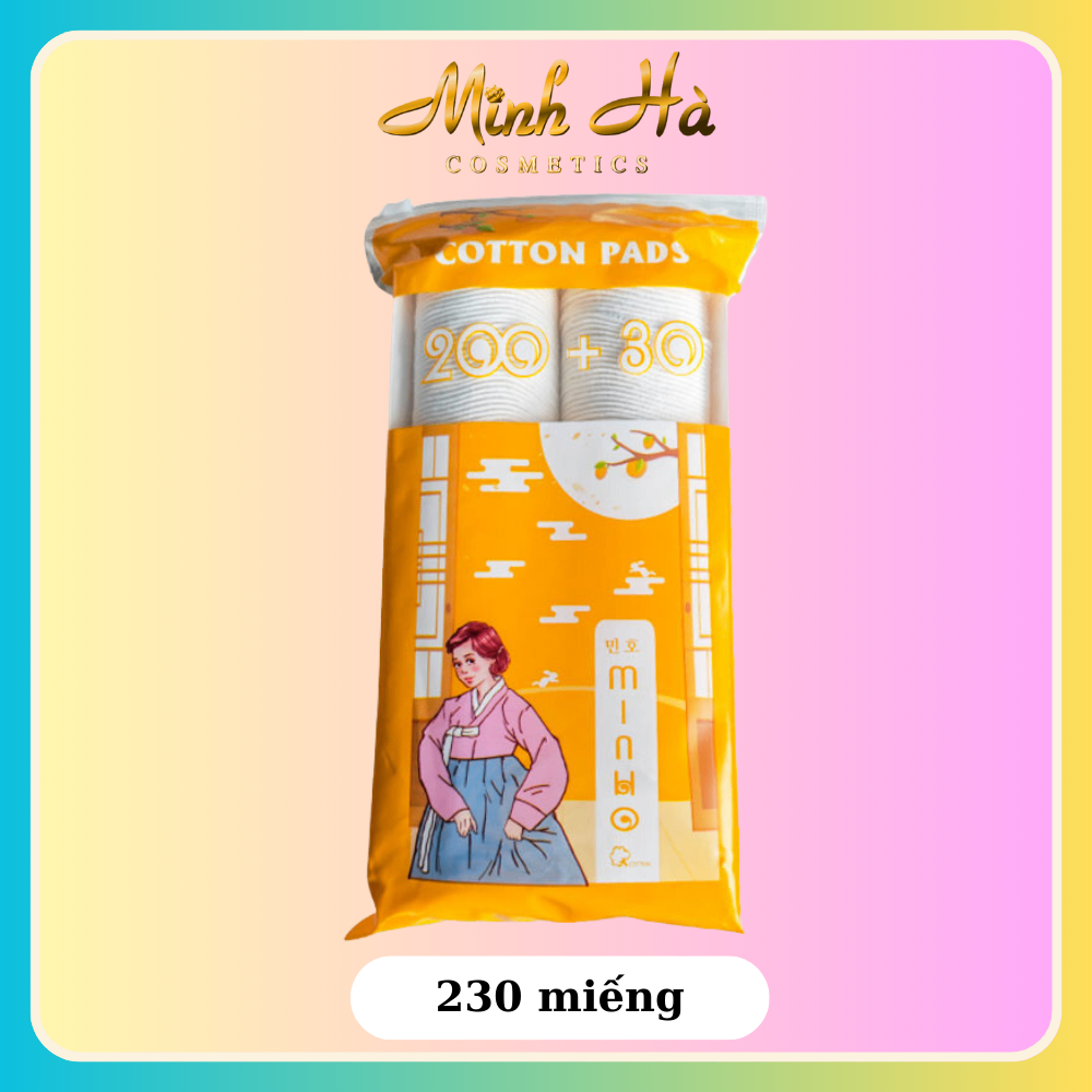 Bông tẩy trang MINHO Cotton Pads 150/230 miếng siêu mềm 100% bông cotton