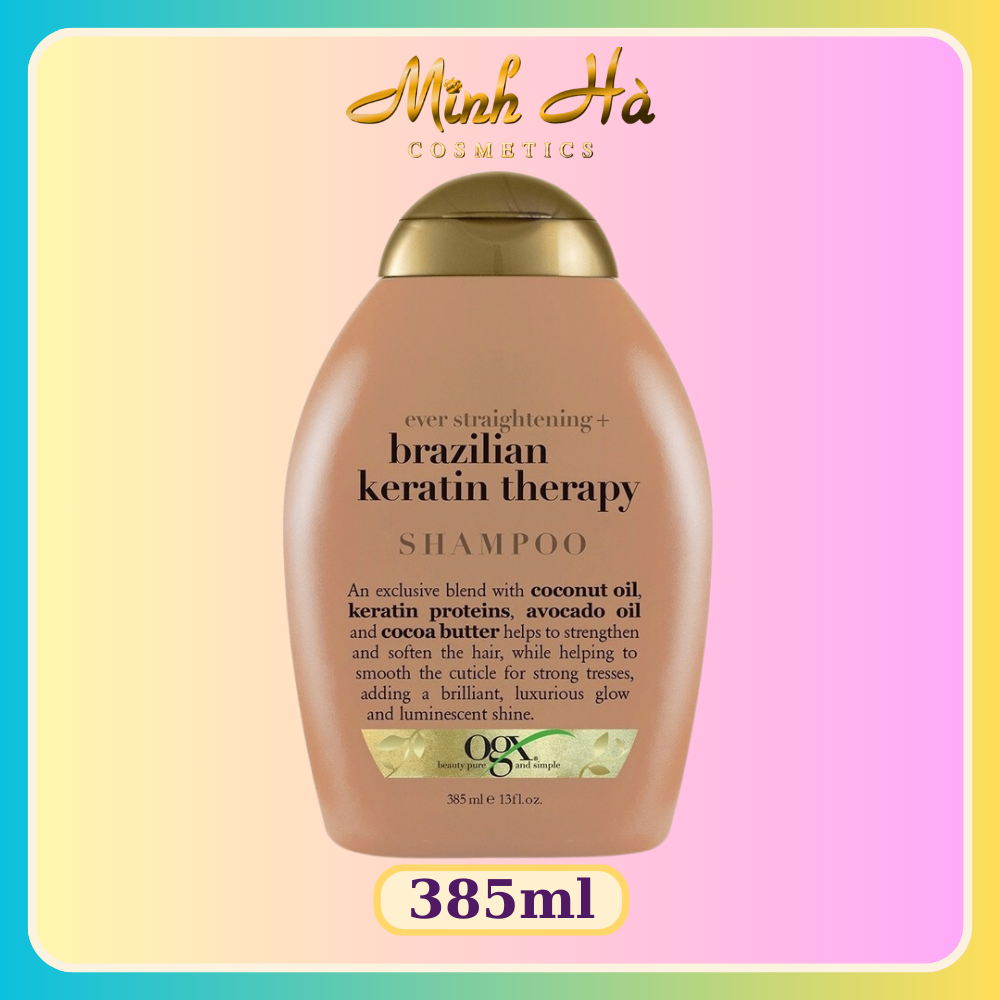 Bộ gội xả OGX Renewing + Argan Oil Of Morocco, Ever Straightening + Brazilian Keratin Therapy 385ml