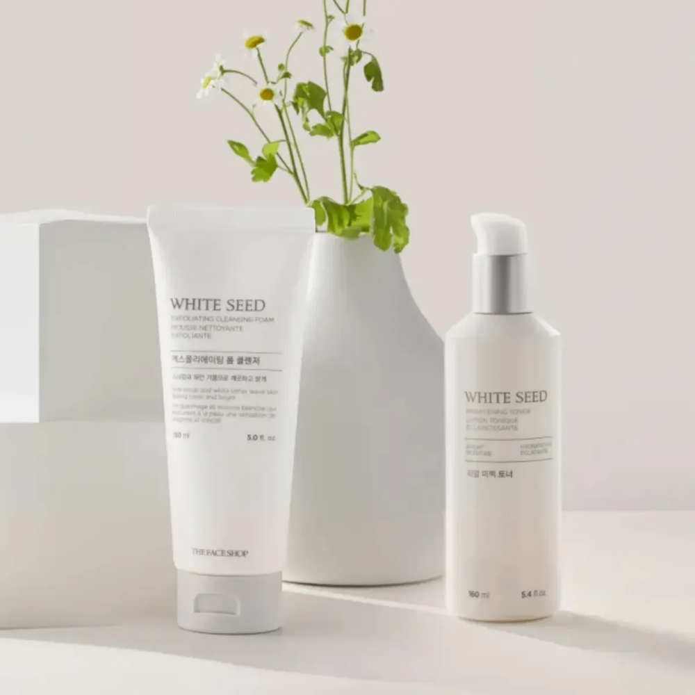 Sữa rửa mặt trắng da The Face Shop White Seed Exfoliating Foam Cleanser 150ml cân bằng độ ẩm và làm sáng da
