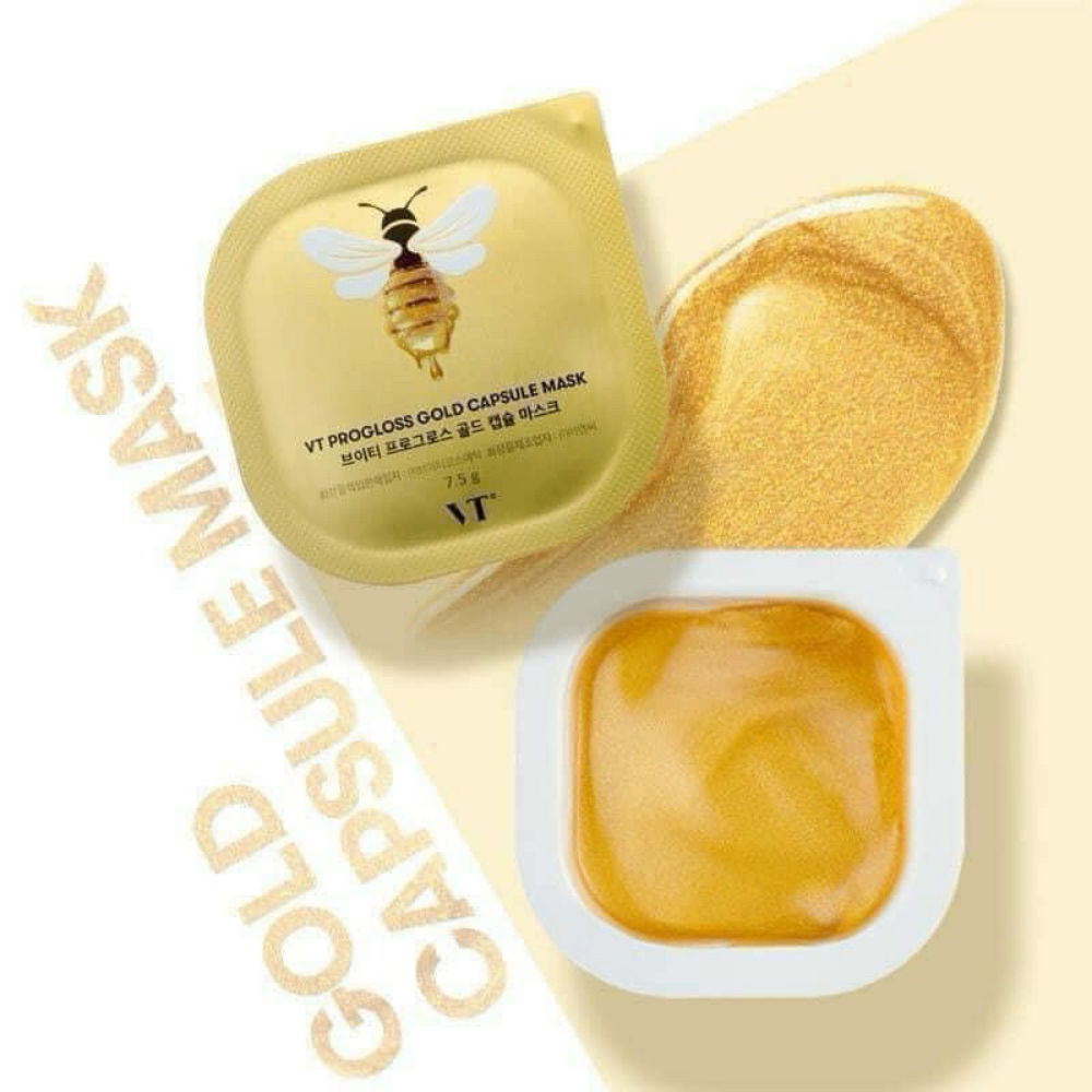 Set 3 vỉ mặt nạ VT Cica Capsule Mask, VT Super Hyalon Capsule Mask, VT Progloss Gold Capsule Mask 7.5g