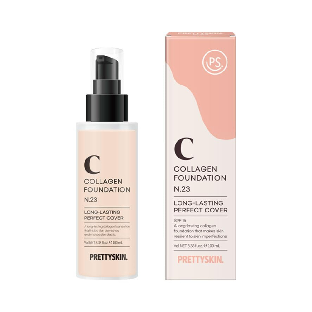 Kem nền Prettyskin Collagen Foundation 100ml độ che phủ tốt lâu trôi