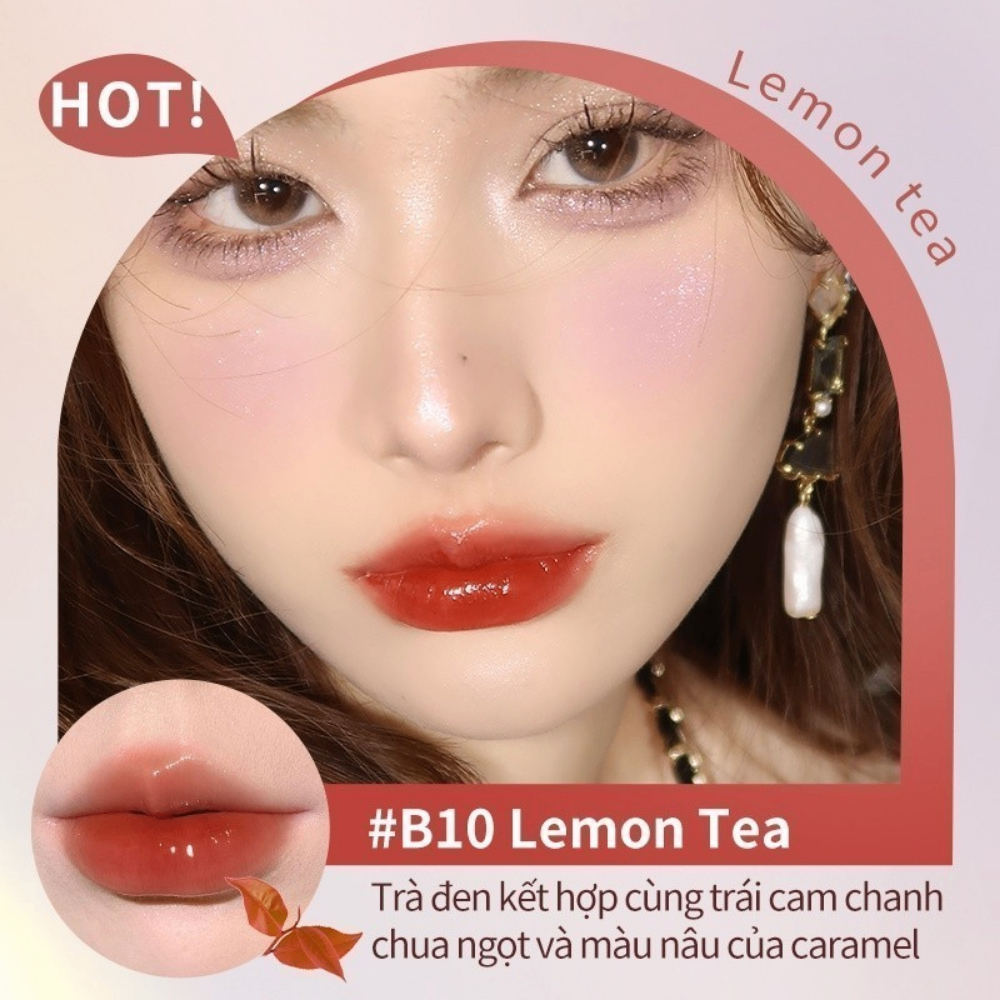 Son bóng Judydoll Iced Tea Watery Lip Gloss 2.4g môi bóng căng mọng không dính nhẹ môi