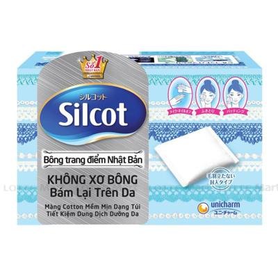 Bông tẩy trang Silcot Unicharm 82 miếng Nhật Bản 100% cotton không làm da bị kích ứng