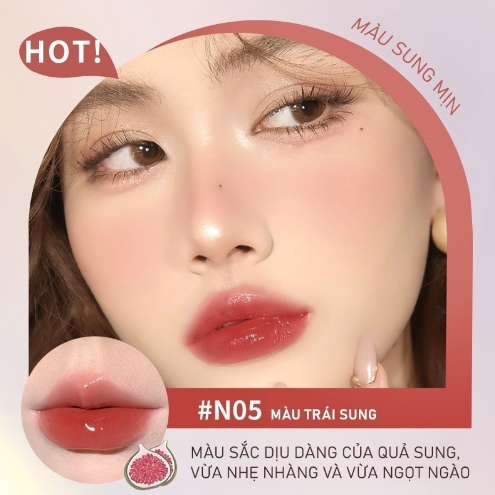 Son bóng Judydoll Iced Tea Watery Lip Gloss 2.4g môi bóng căng mọng không dính nhẹ môi