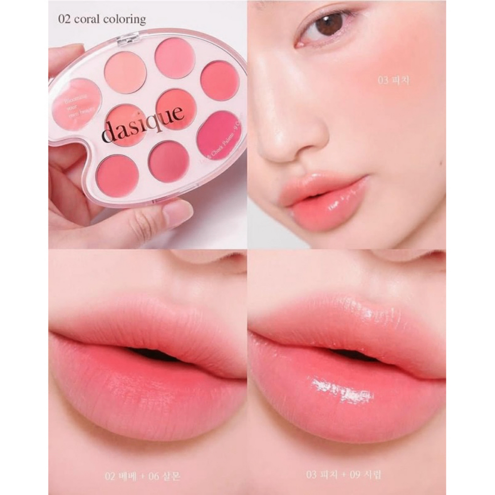 Bảng son và má hồng Dasique Mood Painting Lip & Cheek Palette 2in1 15g thiết kế tiện lợi