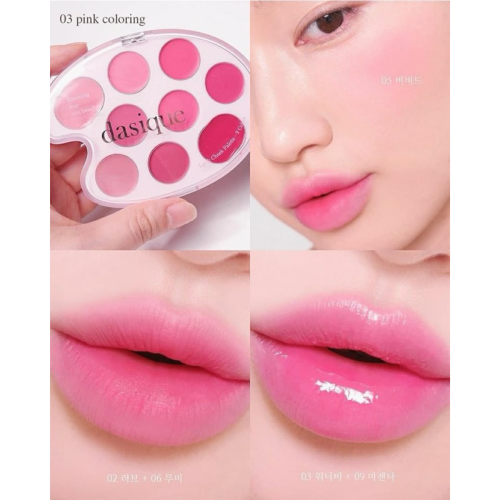 Bảng son và má hồng Dasique Mood Painting Lip & Cheek Palette 2in1 15g thiết kế tiện lợi