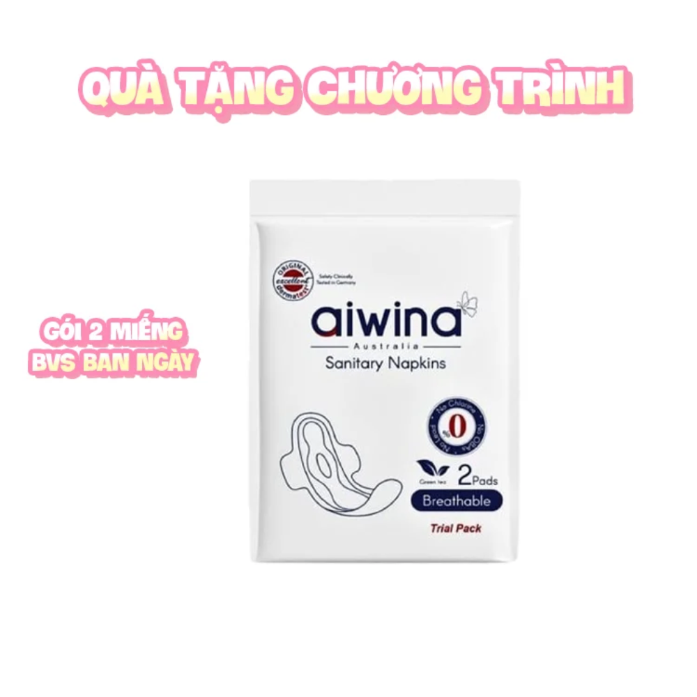 Băng vệ sinh Aiwina (Hương trà) miếng dùng thử 2pads chống tràn hiệu quả siêu thấm