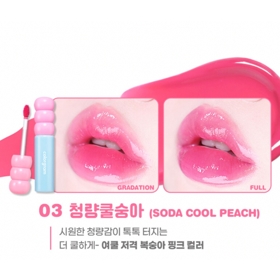 Son tint Colorgram Fruity Glass Tint 3g dáng kẹo hồ lô làm mềm môi