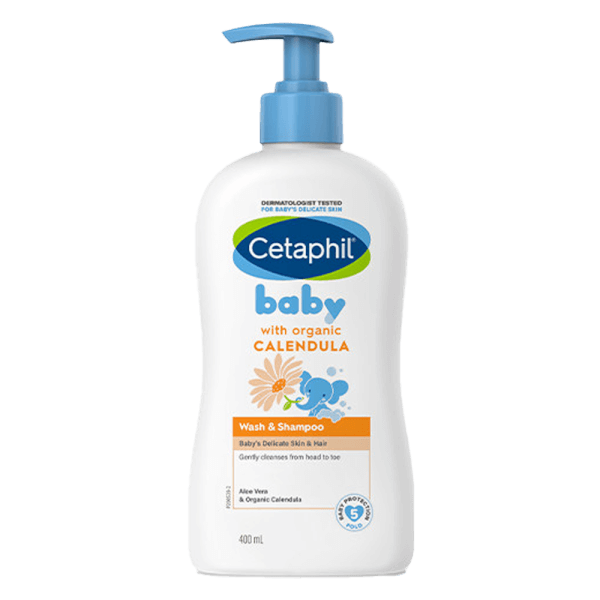 Sữa tắm gội dịu nhẹ cho bé Cetaphil Baby Gentle Wash & Shampoo hoa cúc 400ml chăm sóc da không chất Paraben