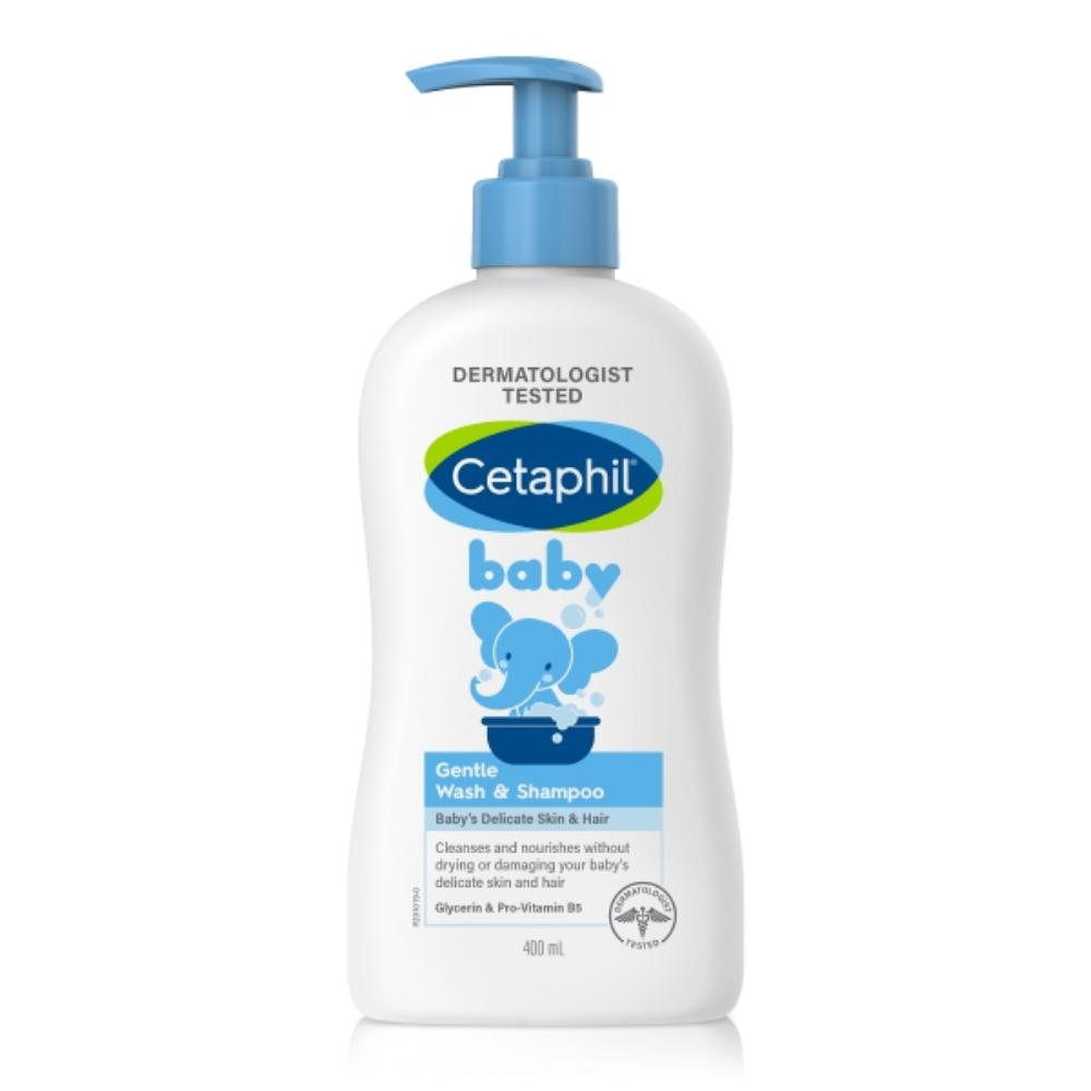 Sữa tắm gội dịu nhẹ cho bé Cetaphil Baby Gentle Wash & Shampoo hoa cúc 400ml chăm sóc da không chất Paraben