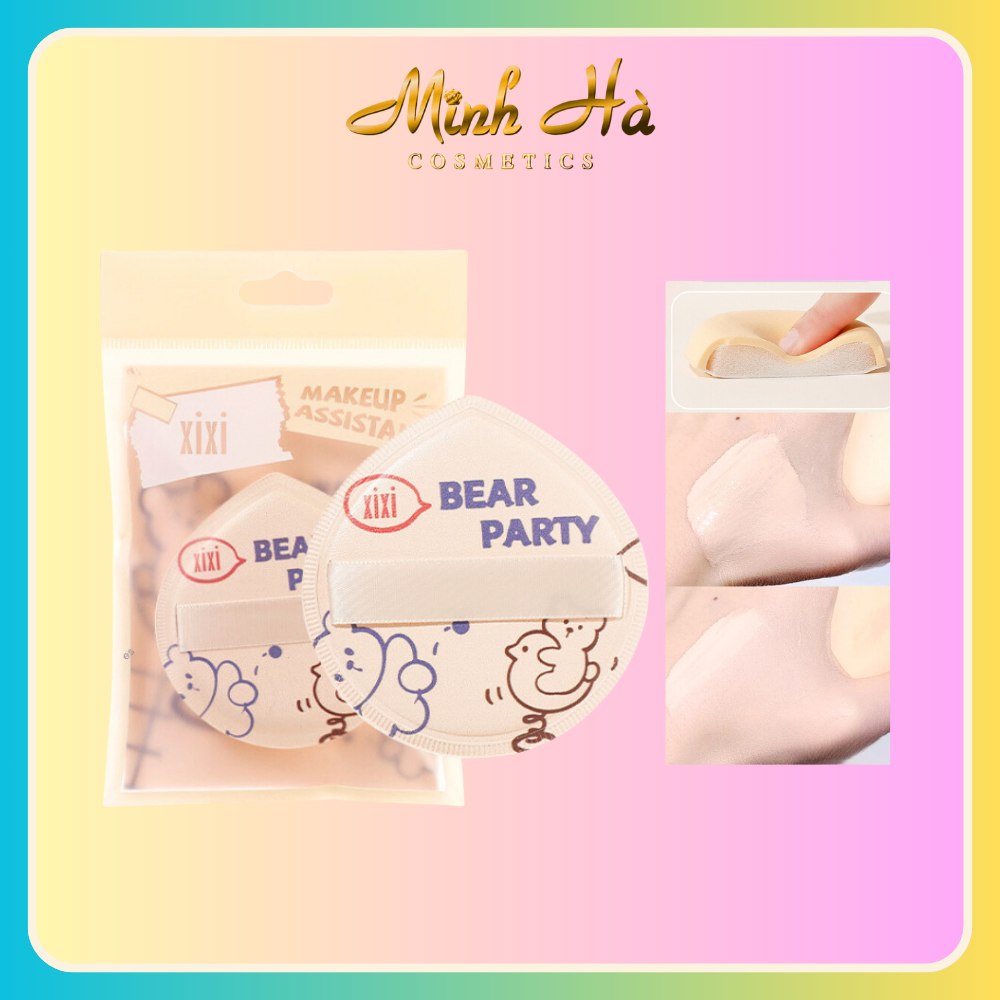 Mút trang điểm Xixi hình giọt nước Gấu Bear GJ69 10g bông phấn mịn dễ làm sạch
