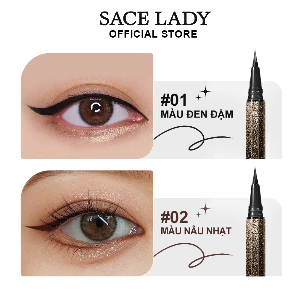 Kẻ mắt dạng nước Sace Lady Inky Black Eyeliner 1.2ml chống trôi kẻ mắt nhanh chóng