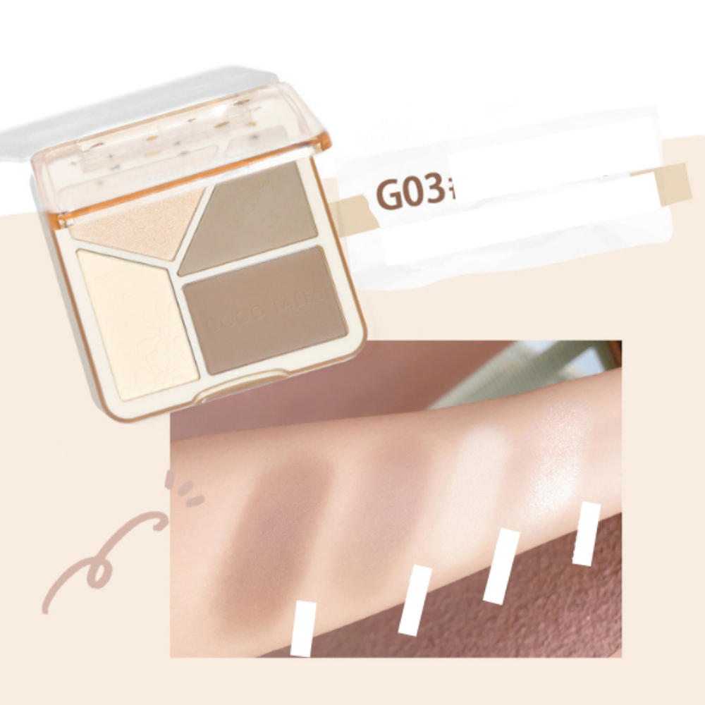 Bảng tạo khối và bắt sáng 3 ô GOGO TALES The Sunset GT431 13.5g chất phấn mềm mịn kích thước nhỏ gọn