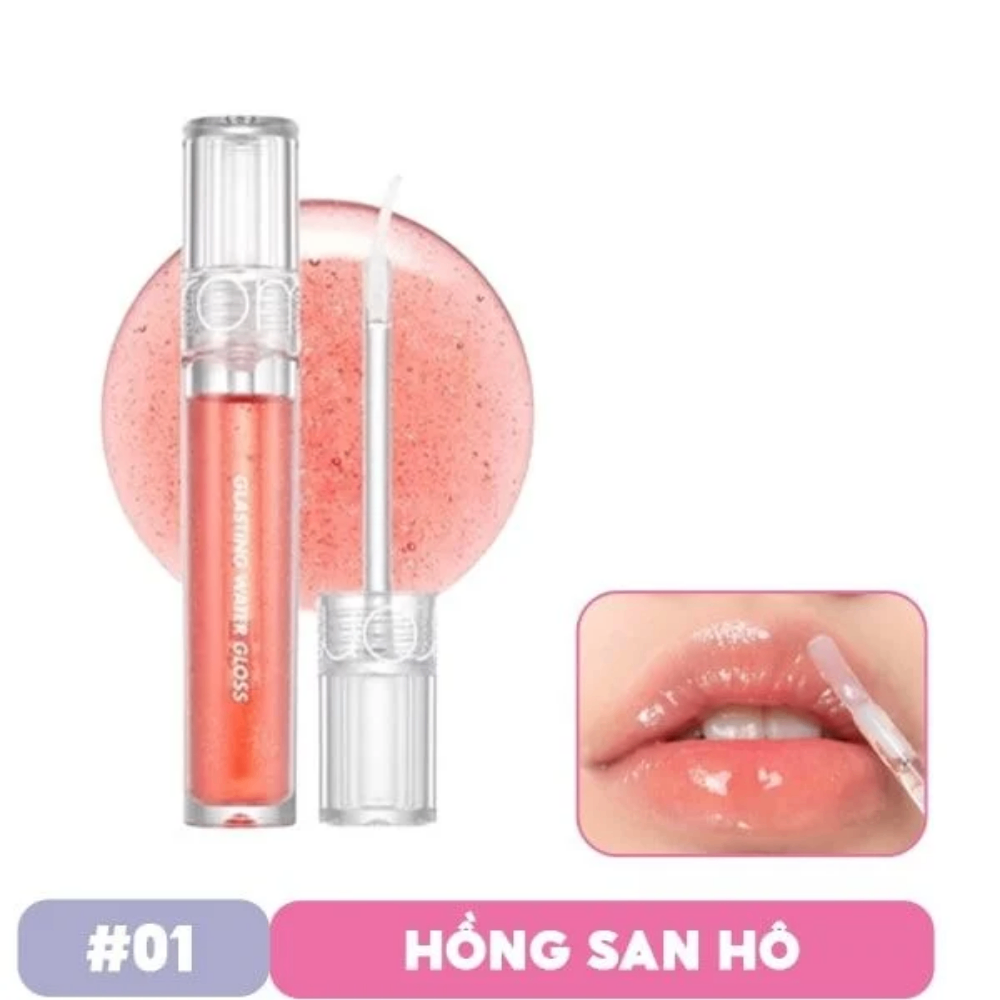 Son bóng nhũ Romand Glasting Water Gloss 4.5g tint bóng mịn mượt