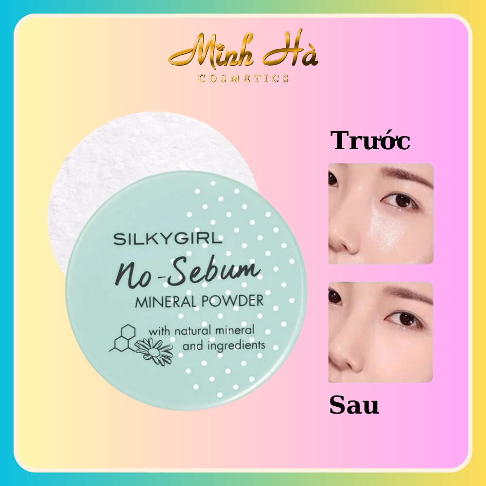 Phấn phủ khoáng kiềm dầu SilkyGirl No-Sebum Mineral Power 5g hấp thụ bã nhờn