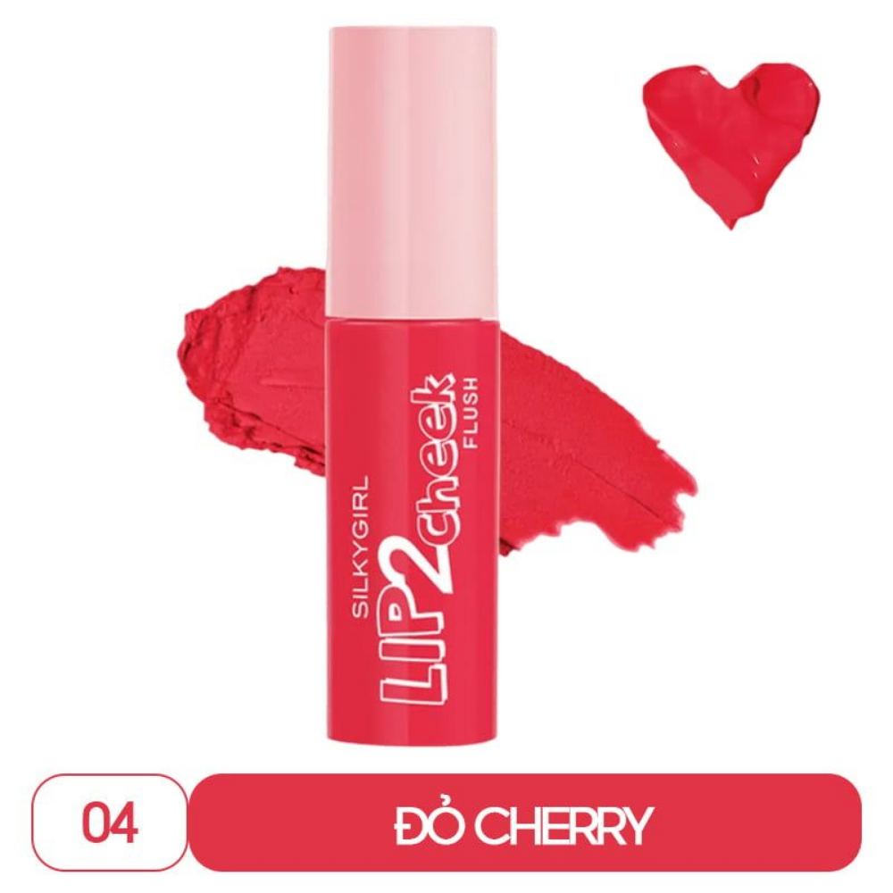 Son kem lì 2In1 Silkygirl Lip 2 Cheek Flush 3.8ml mềm mịn lâu trôi Thái Lan