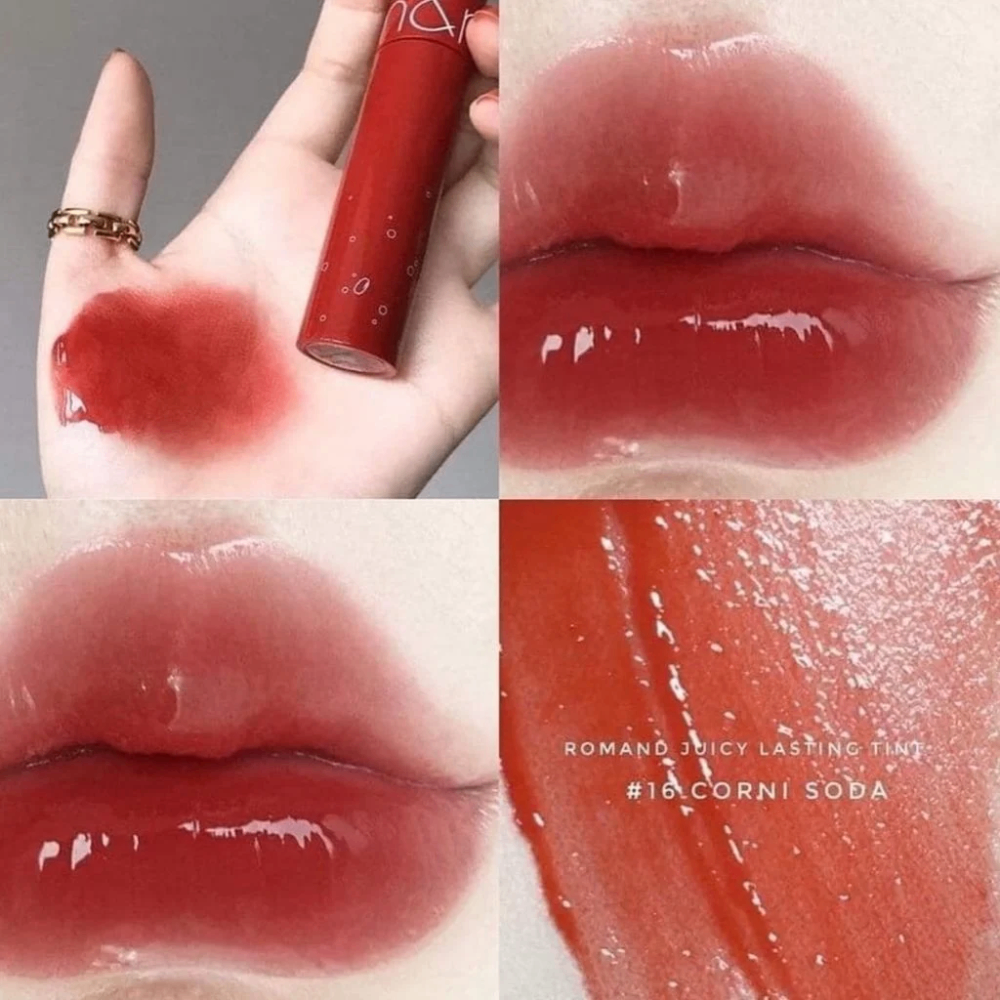 Son tint lì Romand Juicy Lasting Tint 5.5g độ bám màu cao lên màu đẹp