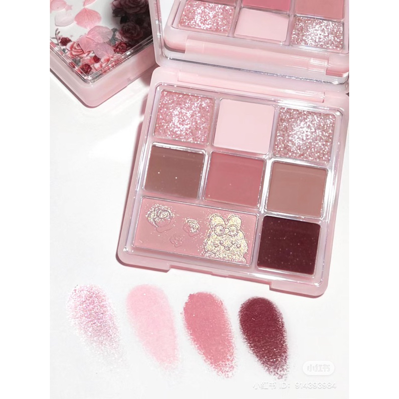 Bảng mắt Hold Live 18 màu thỏ hoa Rose Bunny Dream Nine Palace Eye Makeup HL692 10g nhũ lì highlight chất phấn dễ tán