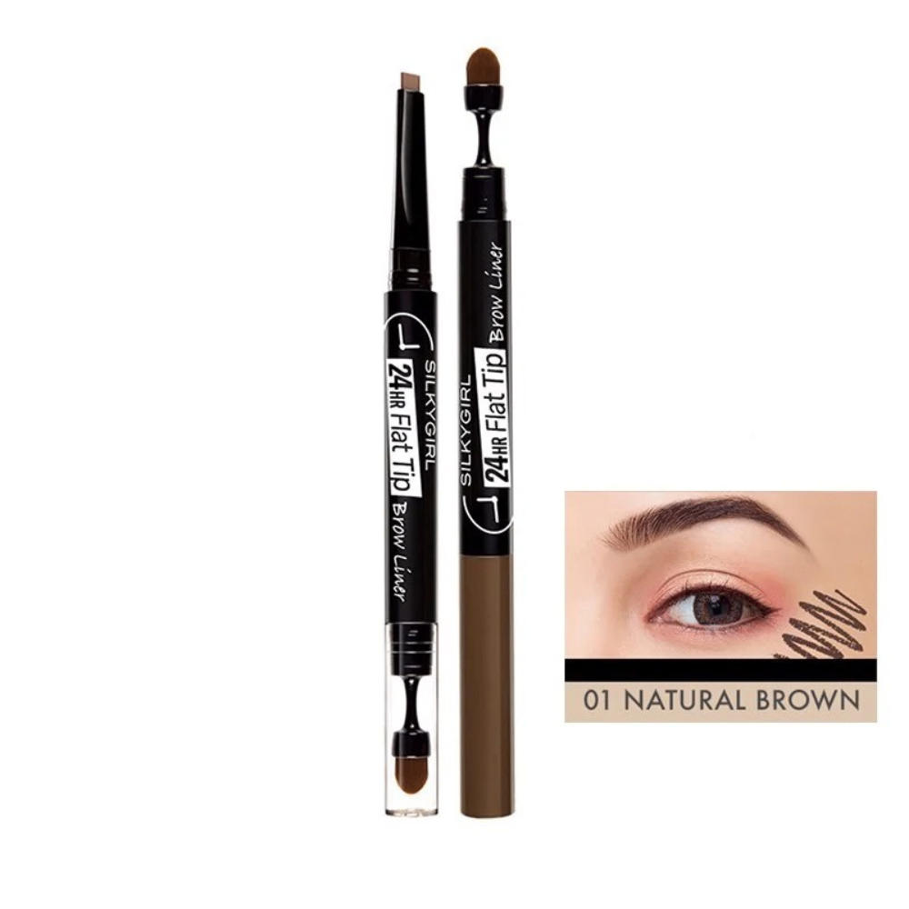 Chì kẻ mày Silkygirl Flat Tip Brow Liner hai đầu lâu trôi 24hr 0.15g điều chỉnh độ đậm nhạt và làm đều màu lông mày