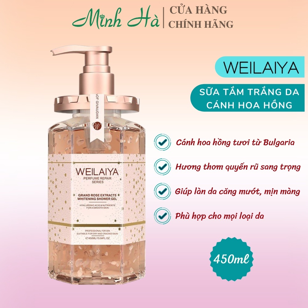Sữa tắm tắm trắng Weilaiya Shower Gel 450ml giúp da mềm mại, trắng sáng