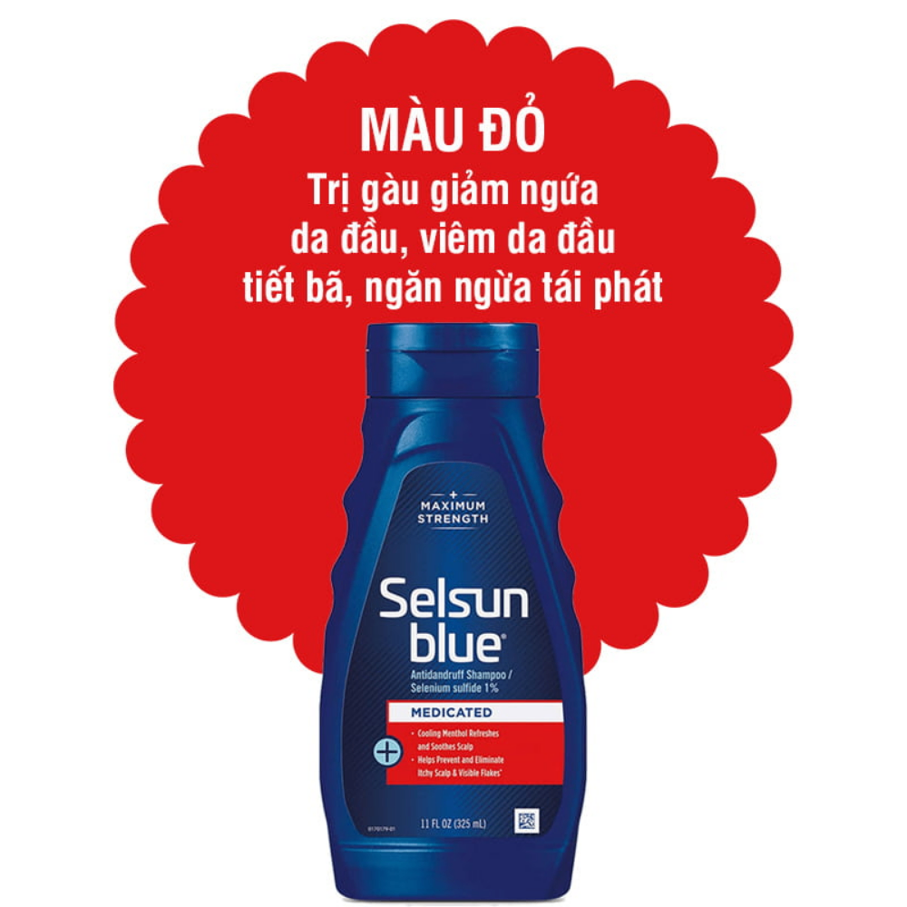 Dầu gội ngăn ngừa gàu Mỹ Selsun Blue Medicated Shampoo 325ml bảo vệ da da đầu chống ngứa