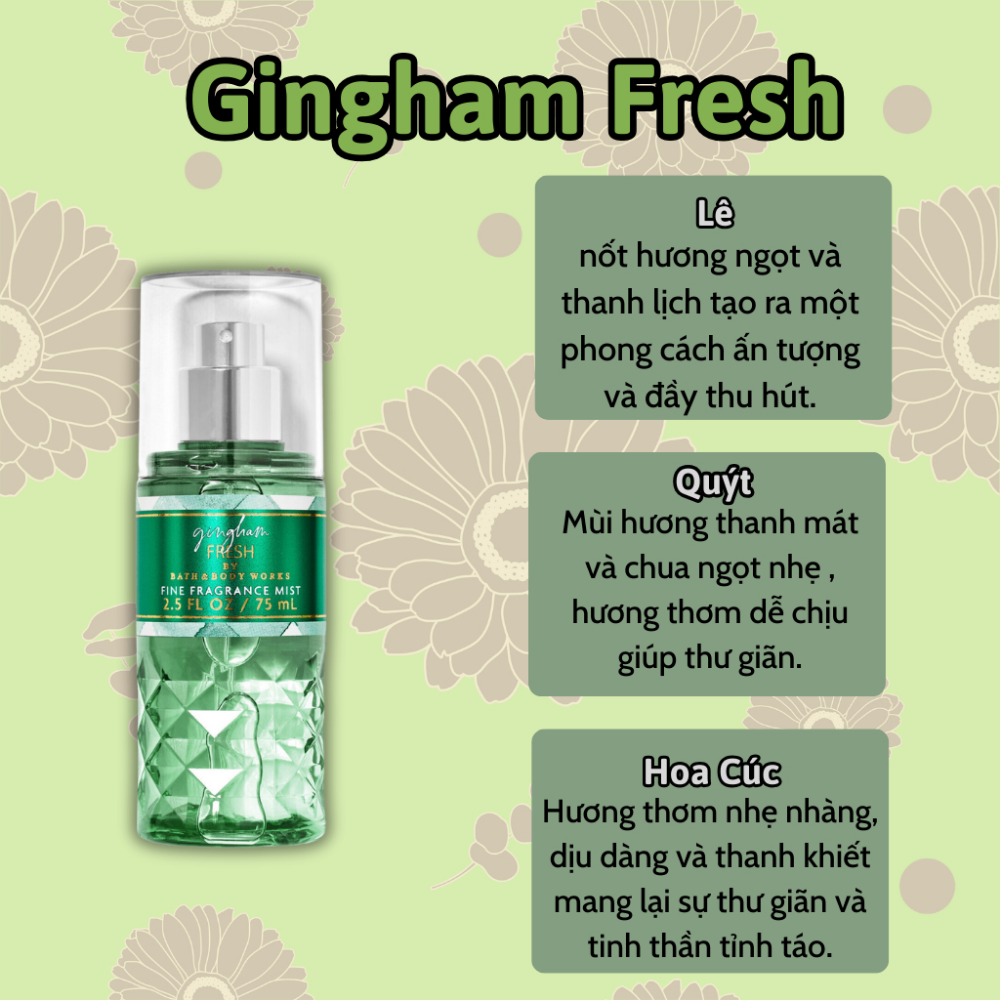 Xịt thơm body Bath & Body Works 75ml xịt thơm toàn thân đa dạng mùi hương phù hợp mọi lứa tuổi
