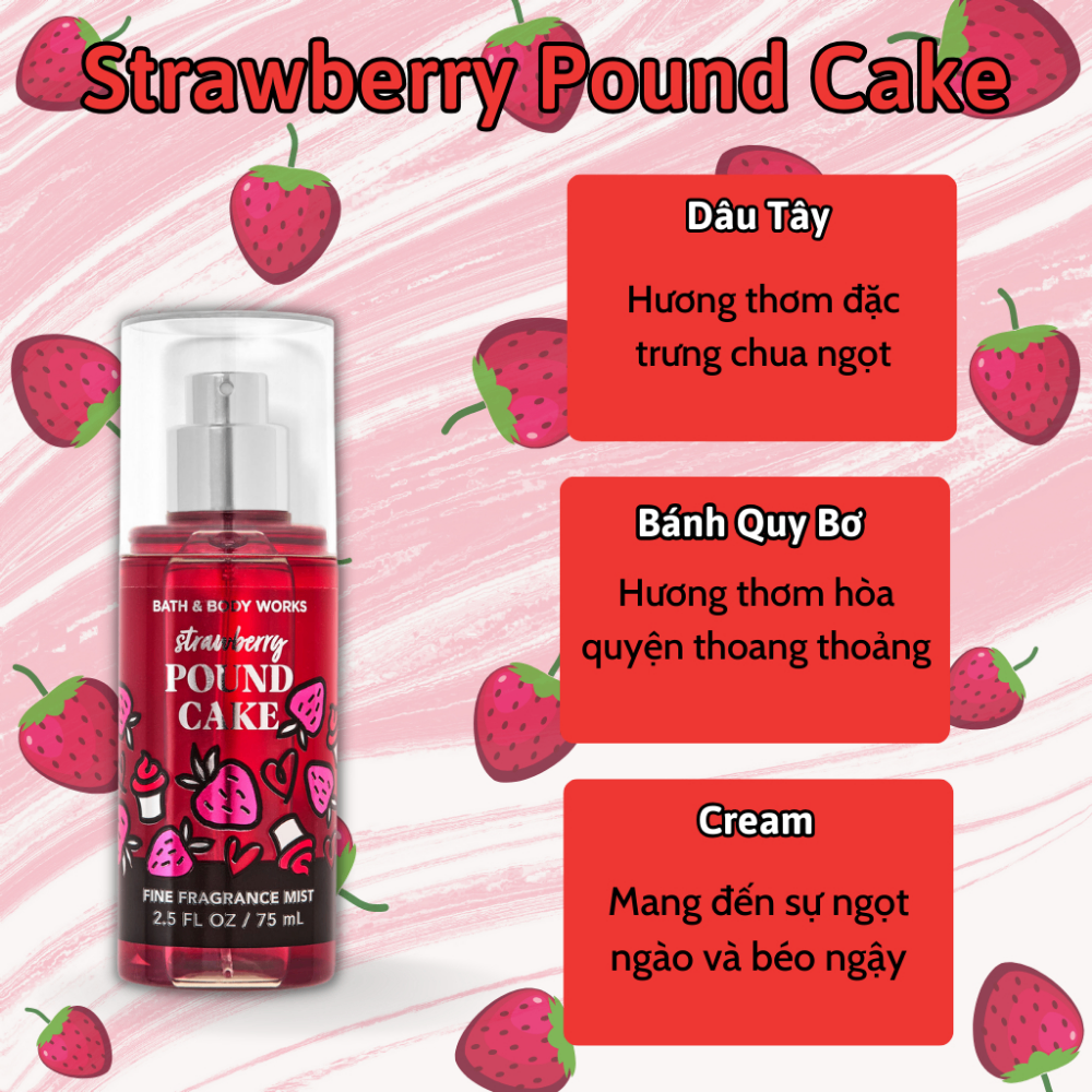 Xịt thơm body Bath & Body Works 75ml xịt thơm toàn thân đa dạng mùi hương phù hợp mọi lứa tuổi