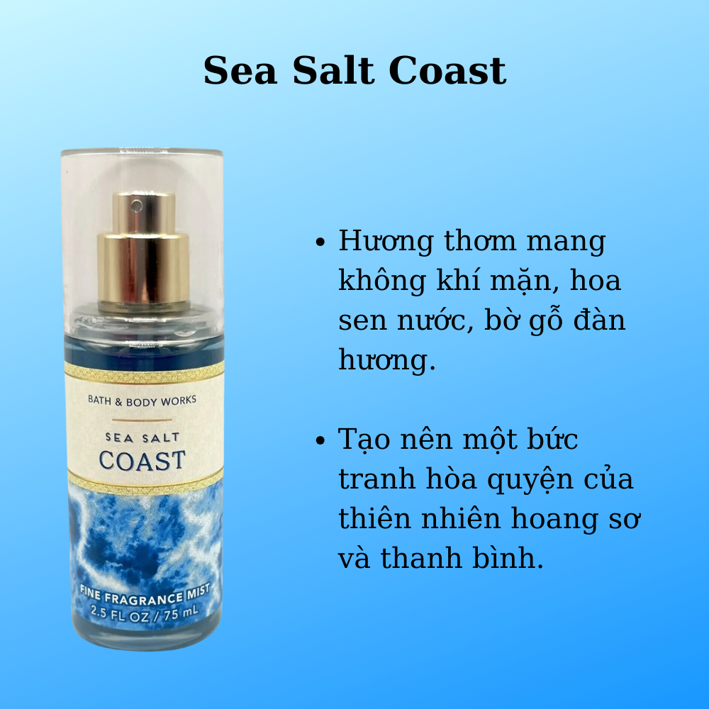 Xịt thơm body Bath & Body Works 75ml xịt thơm toàn thân đa dạng mùi hương phù hợp mọi lứa tuổi