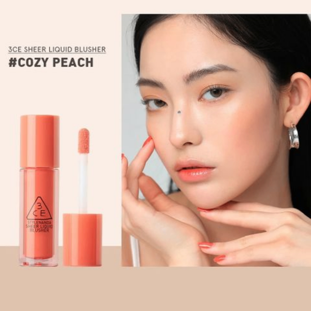 Má hồng dạng kem 3CE Velvet/Sheer Liquid Blusher 3g bền màu lâu trôi