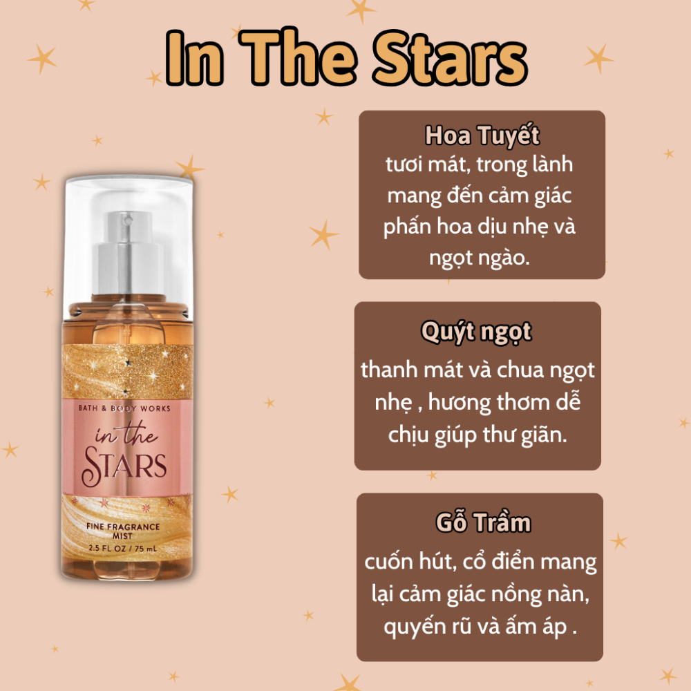 Xịt thơm body Bath & Body Works 75ml xịt thơm toàn thân đa dạng mùi hương phù hợp mọi lứa tuổi