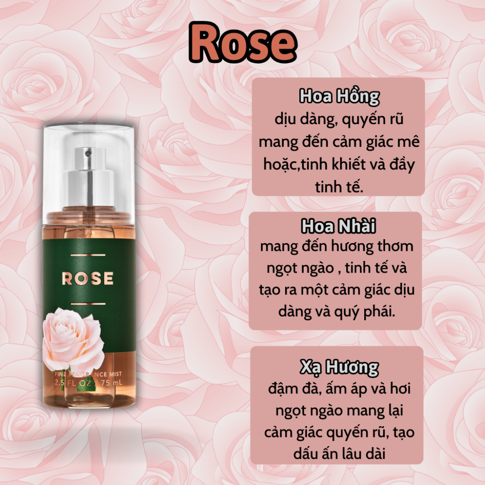 Xịt thơm body Bath & Body Works 75ml xịt thơm toàn thân đa dạng mùi hương phù hợp mọi lứa tuổi