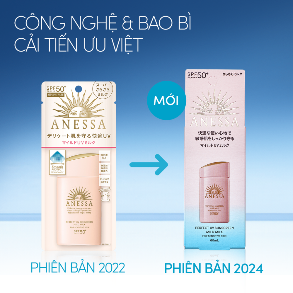 Sữa chống nắng Anessa Perfect UV Sunscreen Skincare Milk SPF 50+ PA++++ 60ml mịn mượt, không gây nhờn rít