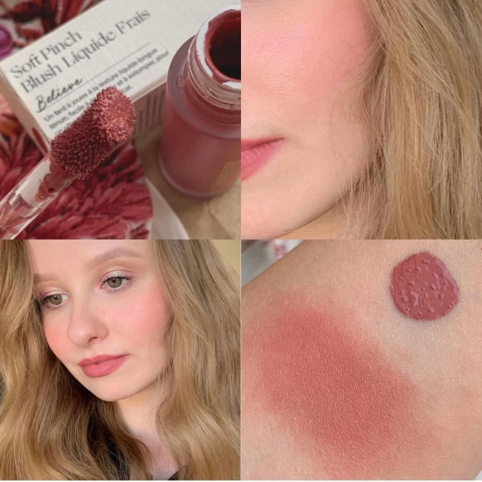 Má hồng dạng kem Rare Beauty Soft Pinch Dewy Liquid Blush 1.43ml chất kem dễ lên màu siêu tự nhiên