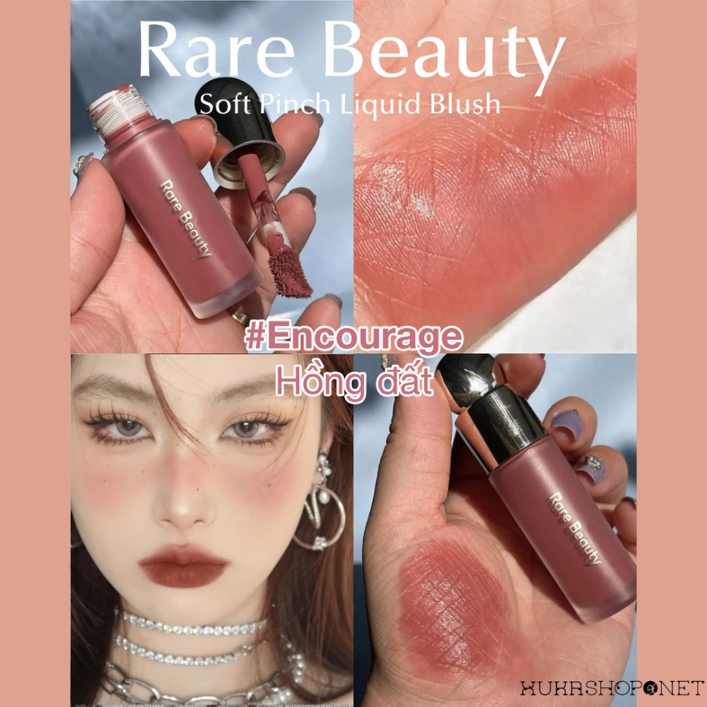 Má hồng dạng kem Rare Beauty Soft Pinch Dewy Liquid Blush 1.43ml chất kem dễ lên màu siêu tự nhiên
