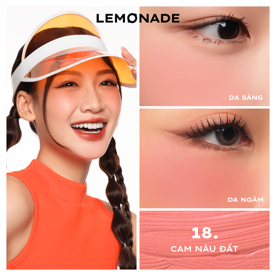 Phấn má kem Lemonade Perfect Couple Blush 5 years 8.5g finish mịn lì bền màu kèm cọ tiện dụng