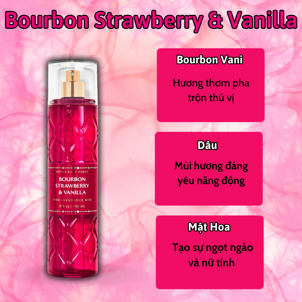 Xịt thơm Bath & Body Works 236ml với mùi hương ngọt ngào, mát dịu, nhẹ nhàng phù hợp cho mọi lứa tuổi