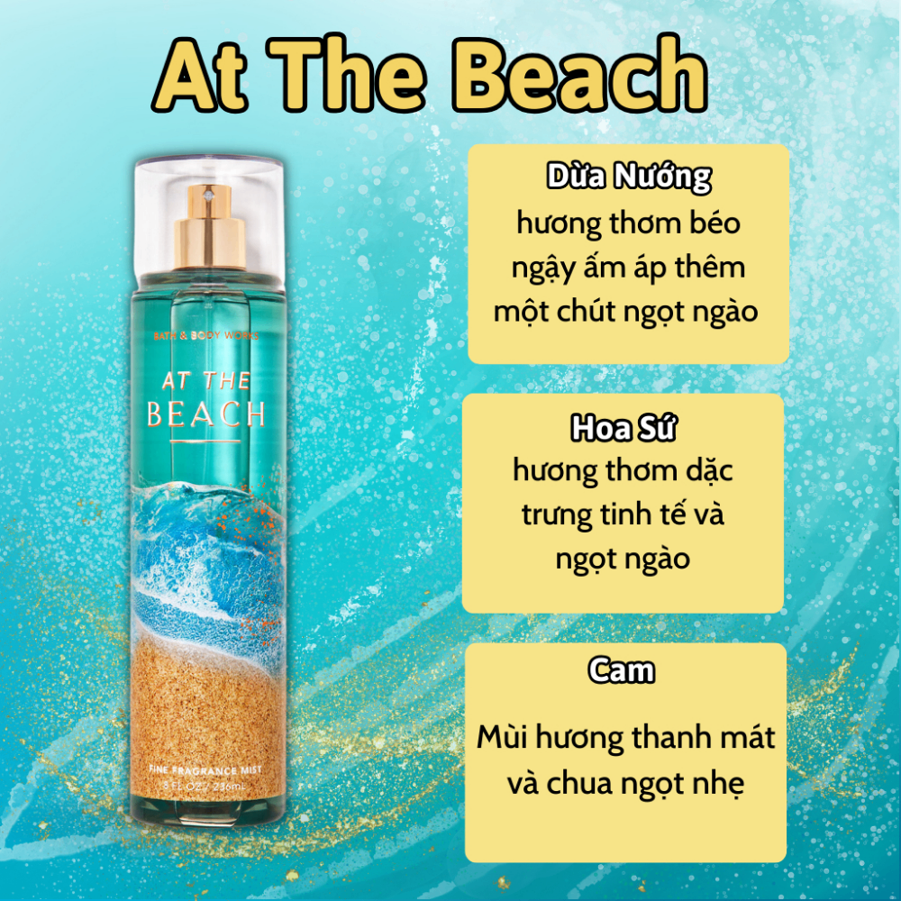 Xịt thơm Bath & Body Works 236ml với mùi hương ngọt ngào, mát dịu, nhẹ nhàng phù hợp cho mọi lứa tuổi