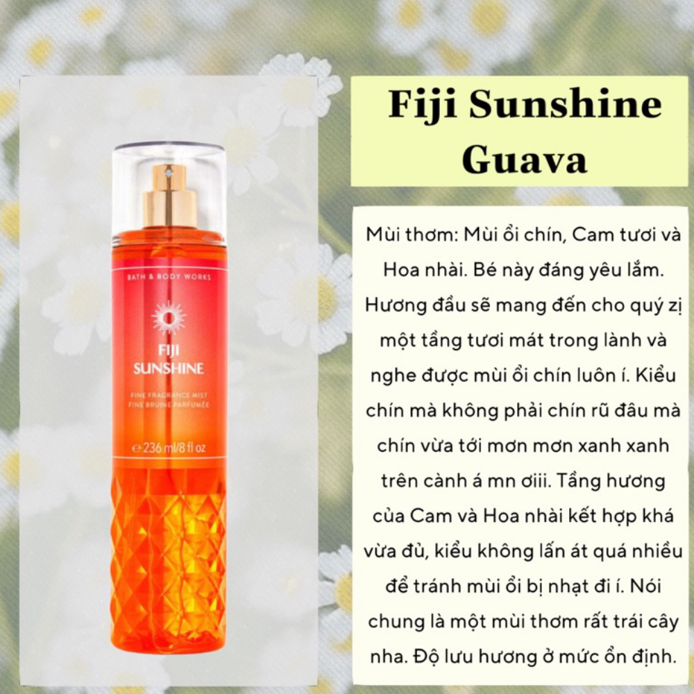 Xịt thơm Bath & Body Works 236ml với mùi hương ngọt ngào, mát dịu, nhẹ nhàng phù hợp cho mọi lứa tuổi