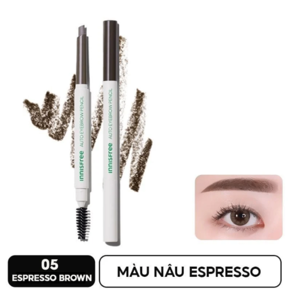 Chì kẻ mày 2 đầu Innisfree Auto Eyebrow Pencil 2g tạo chân mày tự nhiên sắc nét
